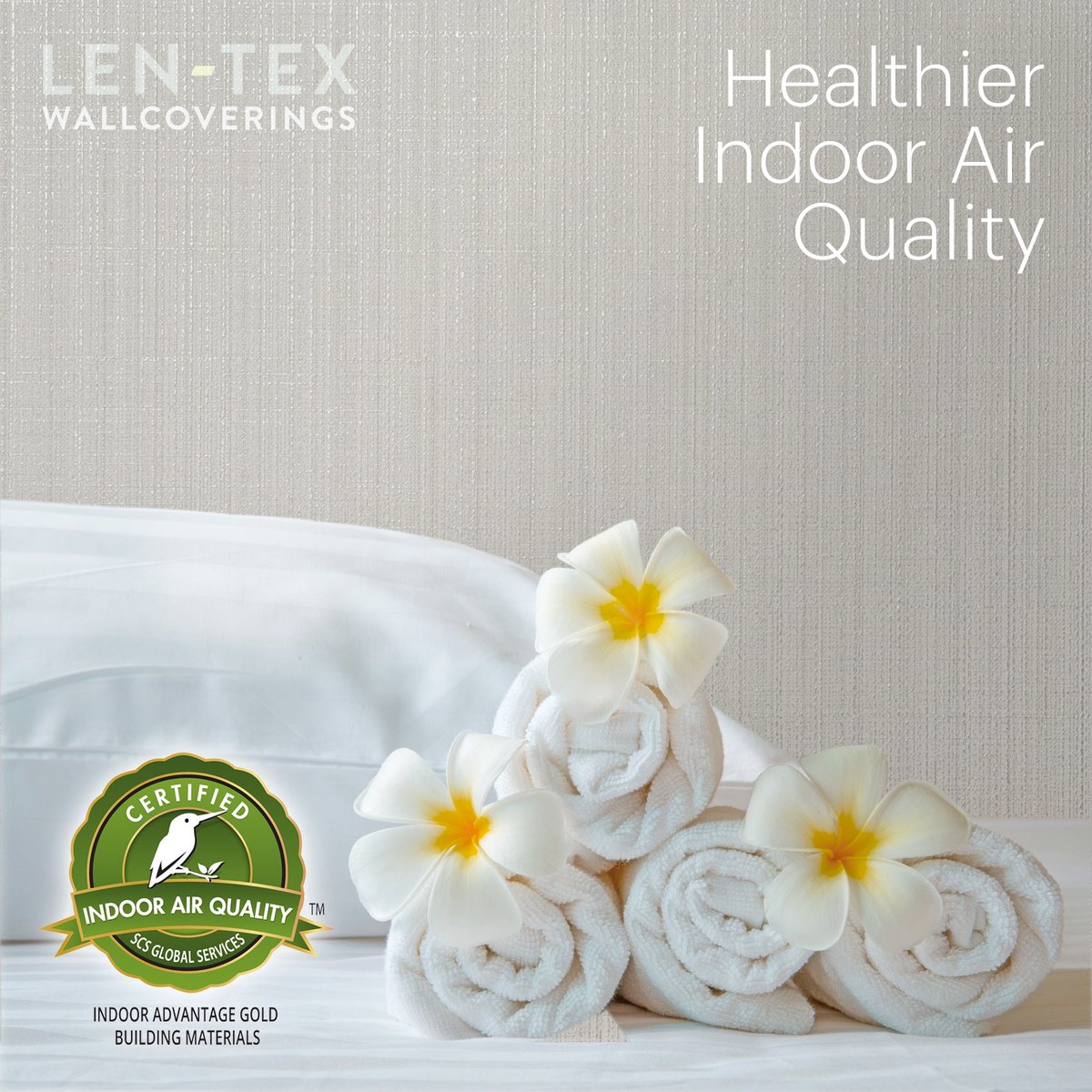 LenTexCorp's tweet photo. Healthier Indoor Air Quality certified by SCS Global Services. #indoorairquality #indooradvantagegold #sustainablebuildingmaterials #wallcoverings #commercialinteriors #commercialinteriordesign https://t.co/Lv2VIzVIjf