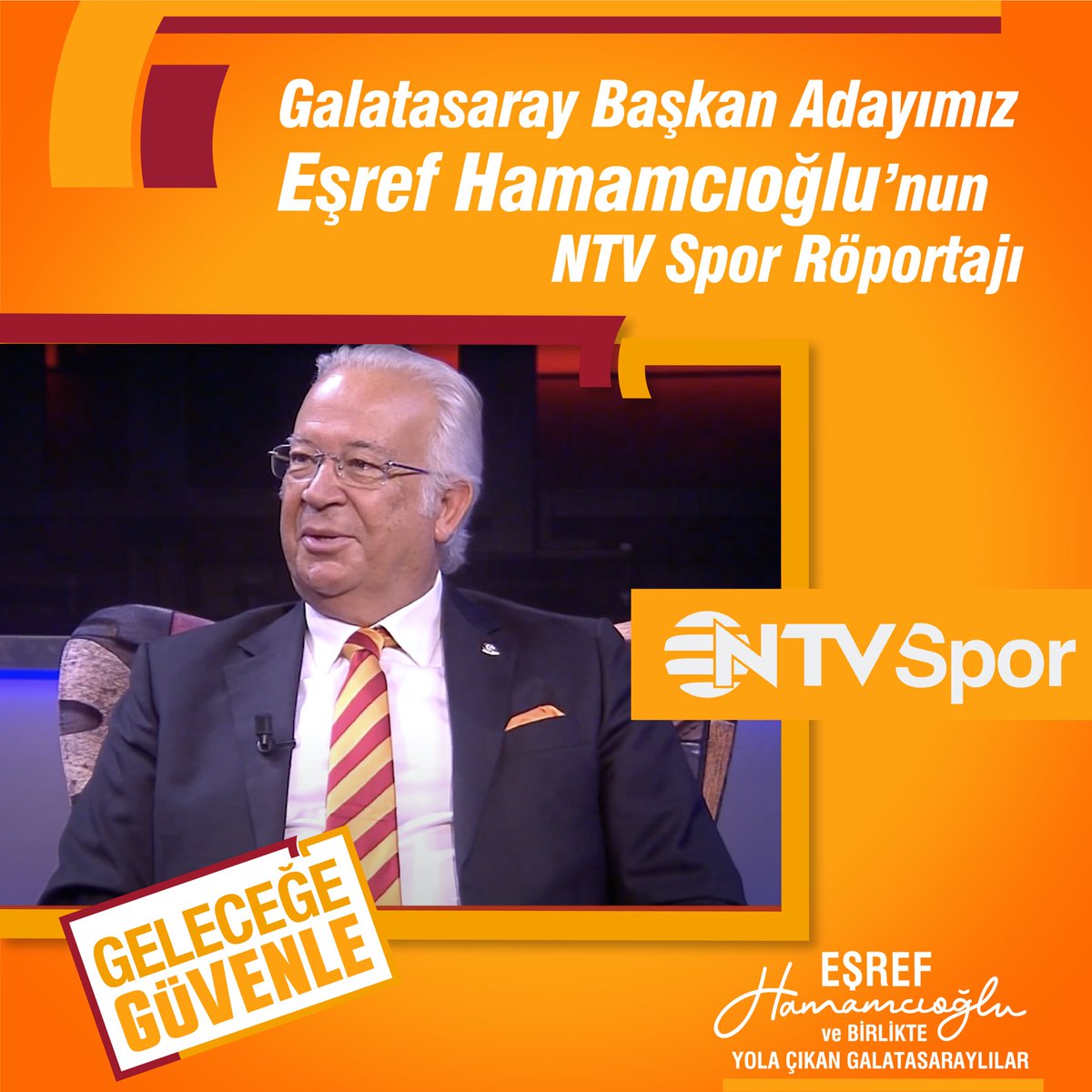 GelecegeGvn's tweet photo. Galatasaray Başkan Adayımız, Sn. Eşref Hamamcıoğlu’nun, NTV Spor’da yayınlanan röportajını seyretmek için aşağıdaki linke tıklayabilirsiniz. 

https://t.co/vkge6lPCHN

#GeleceğeGüvenle #EşrefHamamcıoğlu https://t.co/jPFmfpRQdR
