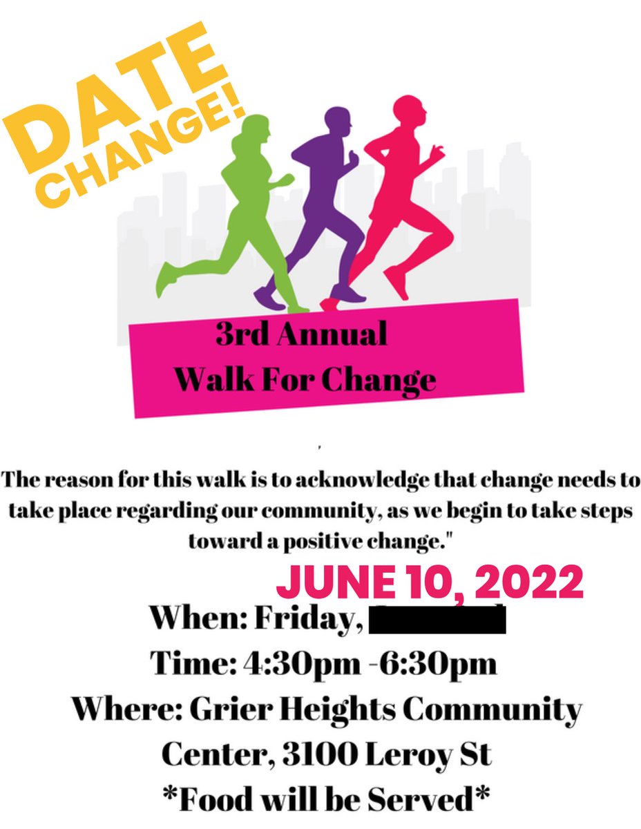 Join us TODAY! from 4:30pm-6:30pm as we walk together for change in our community, and takes steps towards a better tomorrow !