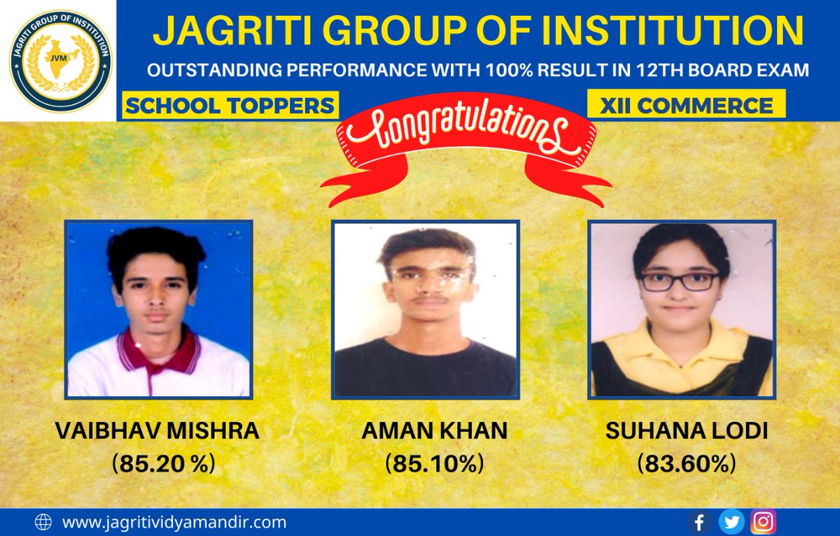 jagritigroup's tweet photo. Congratulations 🥳 JVM Students for Your Outstanding Performance And giving the result of 100% to Jagriti Group of Institution
We all Proud of You💐💐

#jvm #JagritiGroupofInstitution #BoardExamResult #ResultDeclare #Toppers #Congratulations https://t.co/nNxVIDppIm