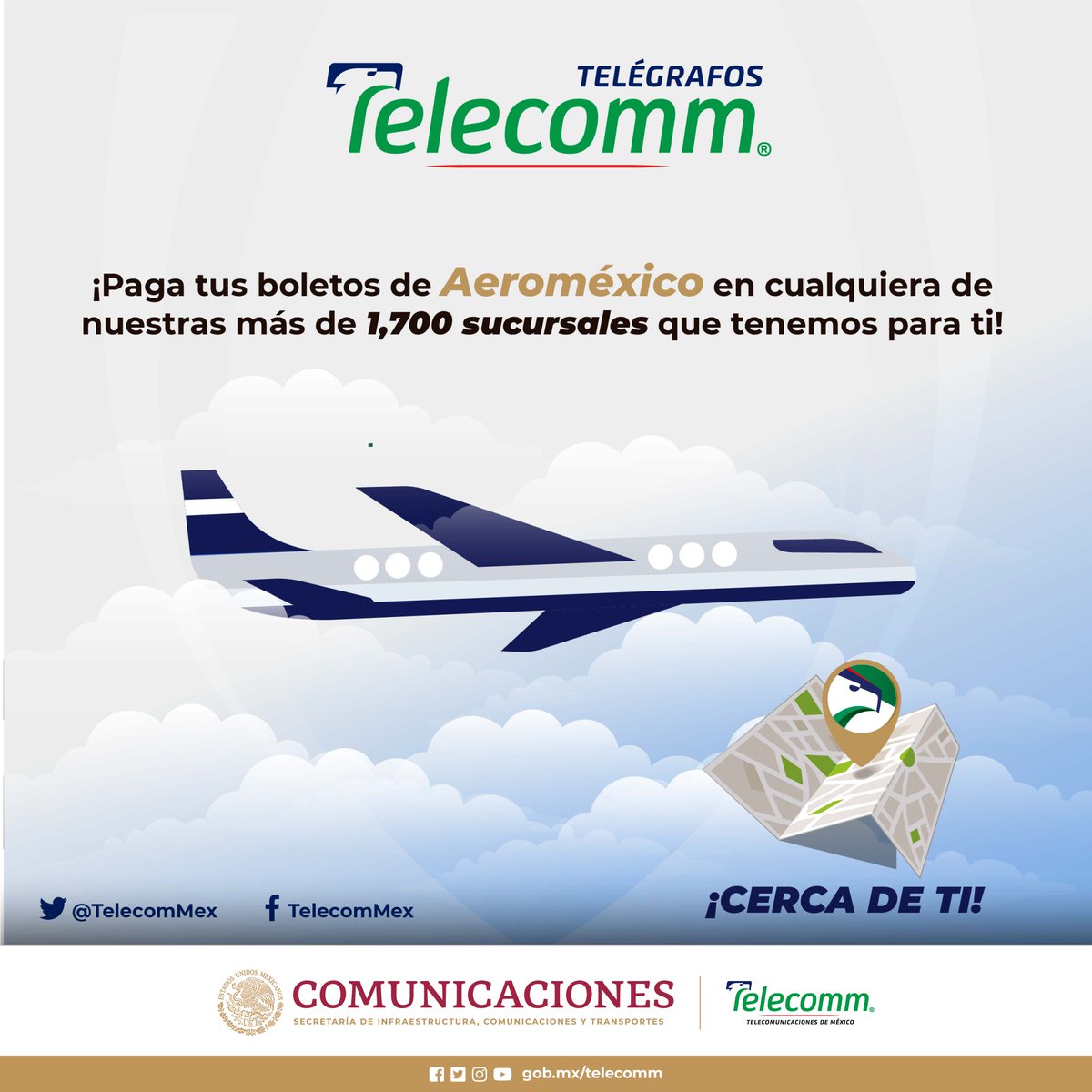 FinabienMorelos's tweet photo. Telecomm_Morelos @Telecomm_mor
Paga tus boletos de #Aeroméxico en cualquiera de nuestras sucursales
#TELECOMMex #Telecomm_mor #Telecomunicaciones https://t.co/BTDteOgfyp