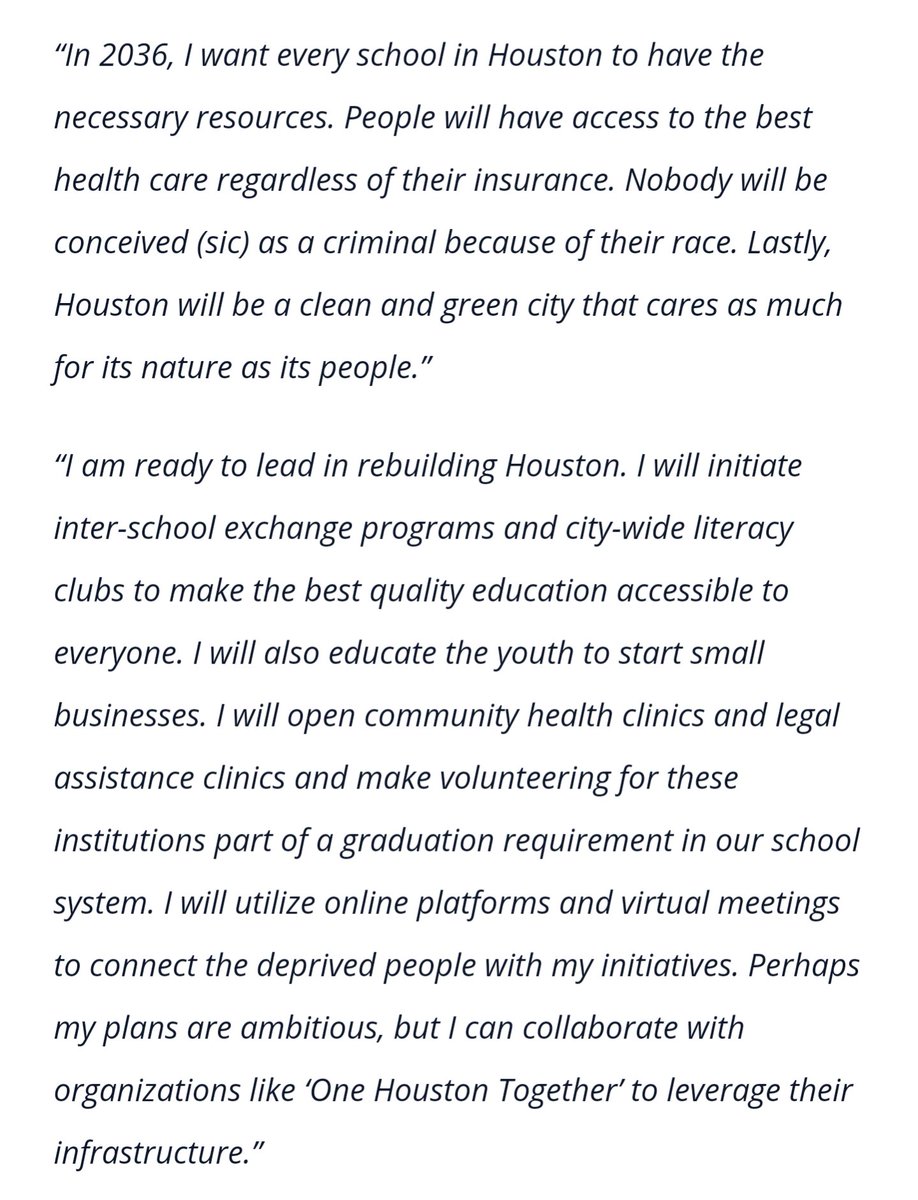 oJaison's tweet photo. The expansiveness. What if we had the infrastructure to develop young people like this and connect them with movement work? 

And to prevent their visions for the future from being hindered by initiatives like One Houston Together. https://t.co/QE2LTjE325