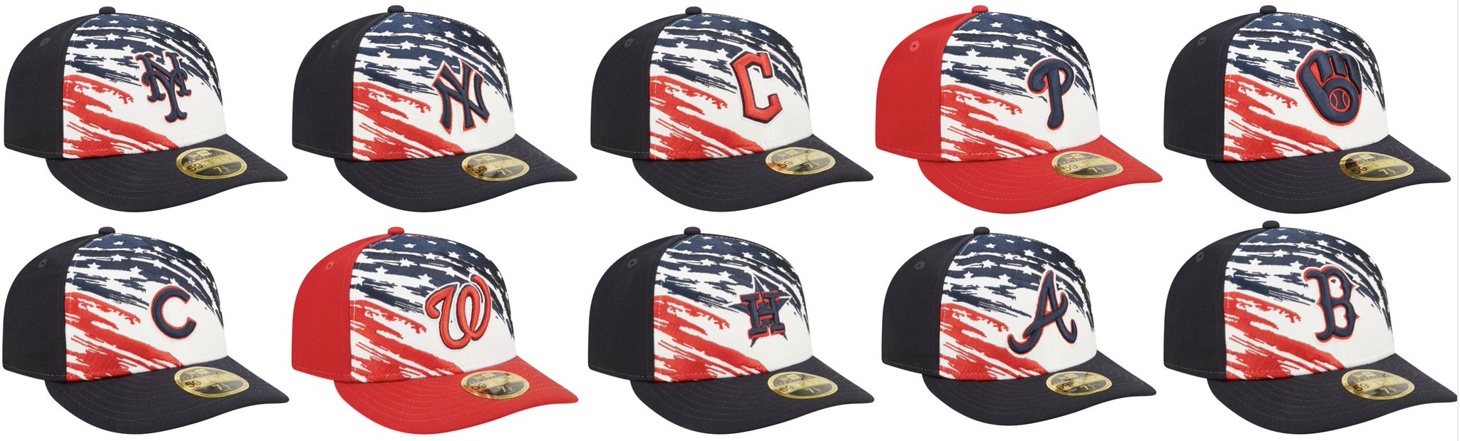 Paul Lukas on X: 10 of this year's MLB Independence Day caps have