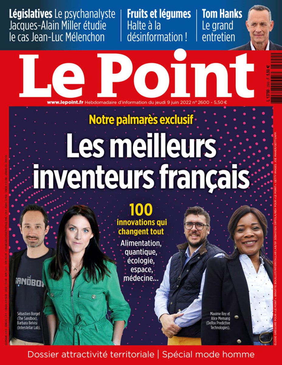 Happy to share that I've been listed by the French magazine "Le Point" among one of the 100 best inventors in France! Congrats first and foremost to all the <a href="/Novaquark/">Novaquark</a> team for its amazing work! 🏆