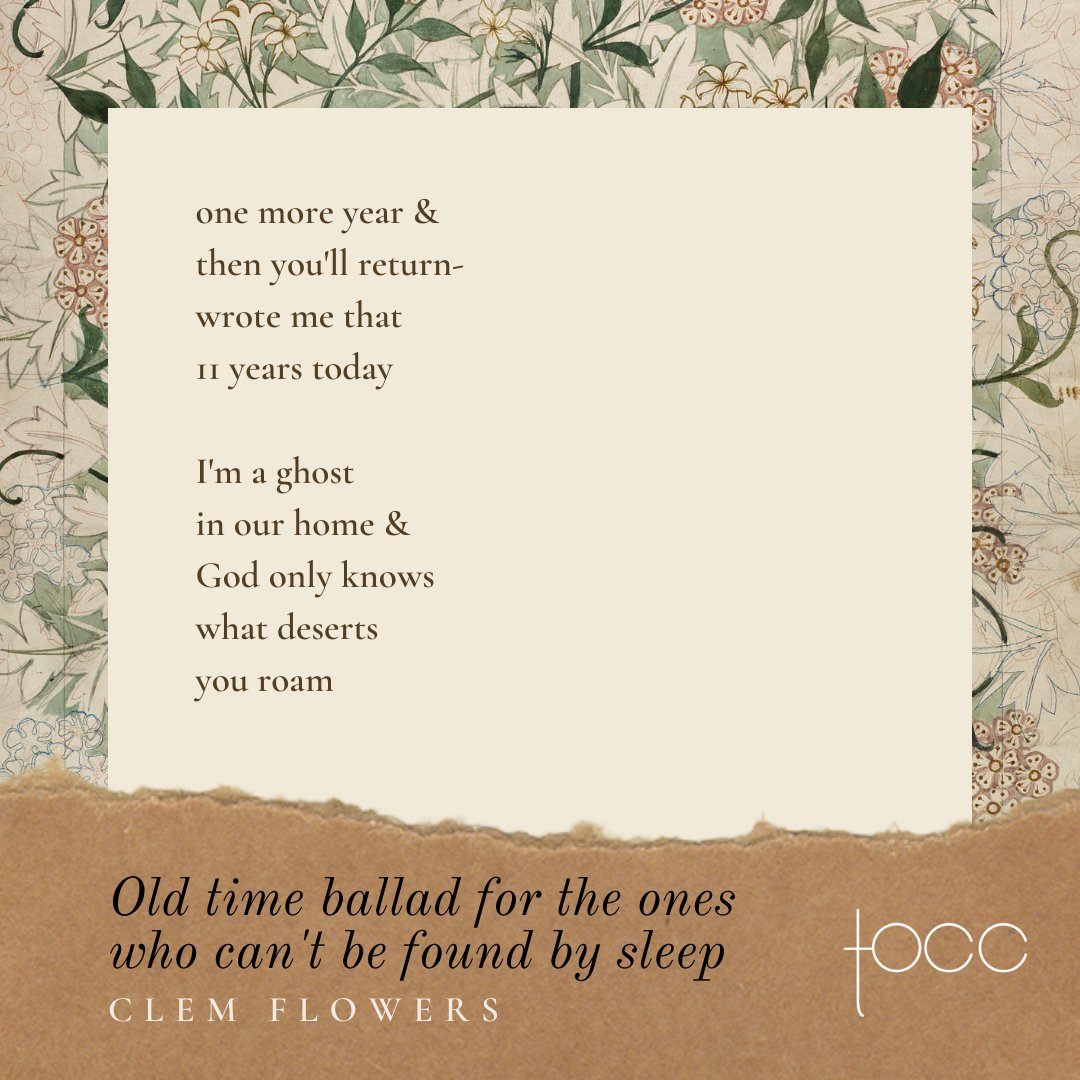 The Open Culture Collective (@tocc_) on Twitter photo A haunting & melodic elegy, <a href="/clem_flowers/">💐🦩possum in a dark meadow🦩💐</a> takes us to a world of longing with their poem 🌟 Read it here: toccollective.wixsite.com/tocc/lore-poem… A haunting & melodic elegy, <a href="/clem_flowers/">💐🦩possum in a dark meadow🦩💐</a> takes us to a world of longing with their poem 🌟 Read it here: toccollective.wixsite.com/tocc/lore-poem…