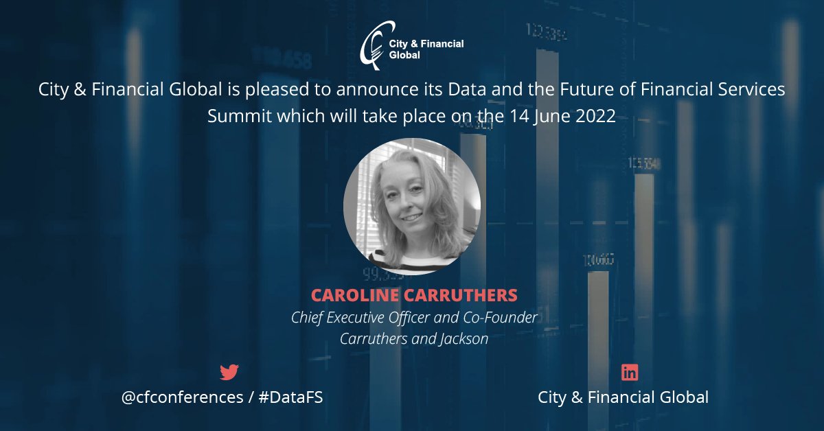 CarruthersJacks's tweet photo. We’re excited to announce that our CEO, @CarolineCarrut8, will be speaking at the @cfconferences Data and the Future of Financial Services Summit on 14th June!
Also keep an eye out for our Community Manager, Sam Toseland, who will be there with a couple of our books! #DataFS https://t.co/gO752zvh4B