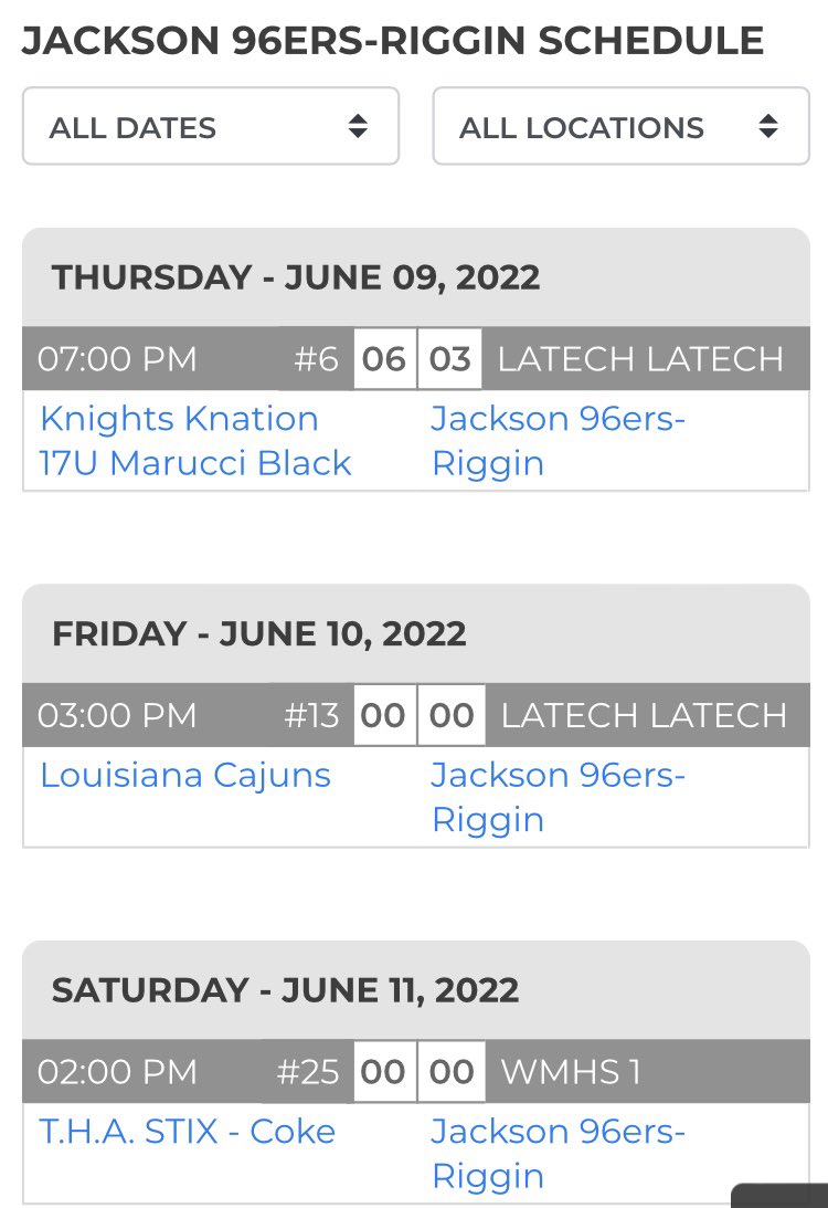 Jackson96ers's tweet photo. New Schedules for teams at 2D Event in Monroe, LA https://t.co/GcAyyCRvAY