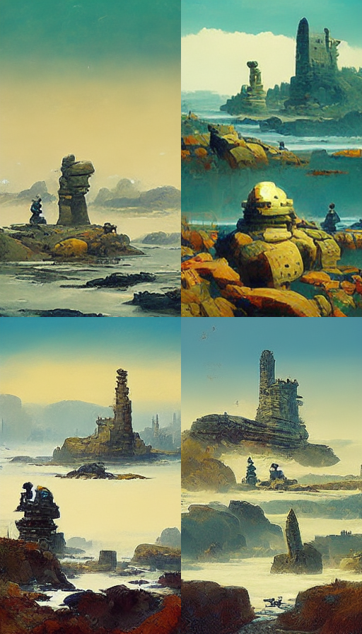 On Ai #midjourney exploration, I find it specially useful when it comes to environment thumbnails  research. Compo, palettes, all is there to start up a scene.