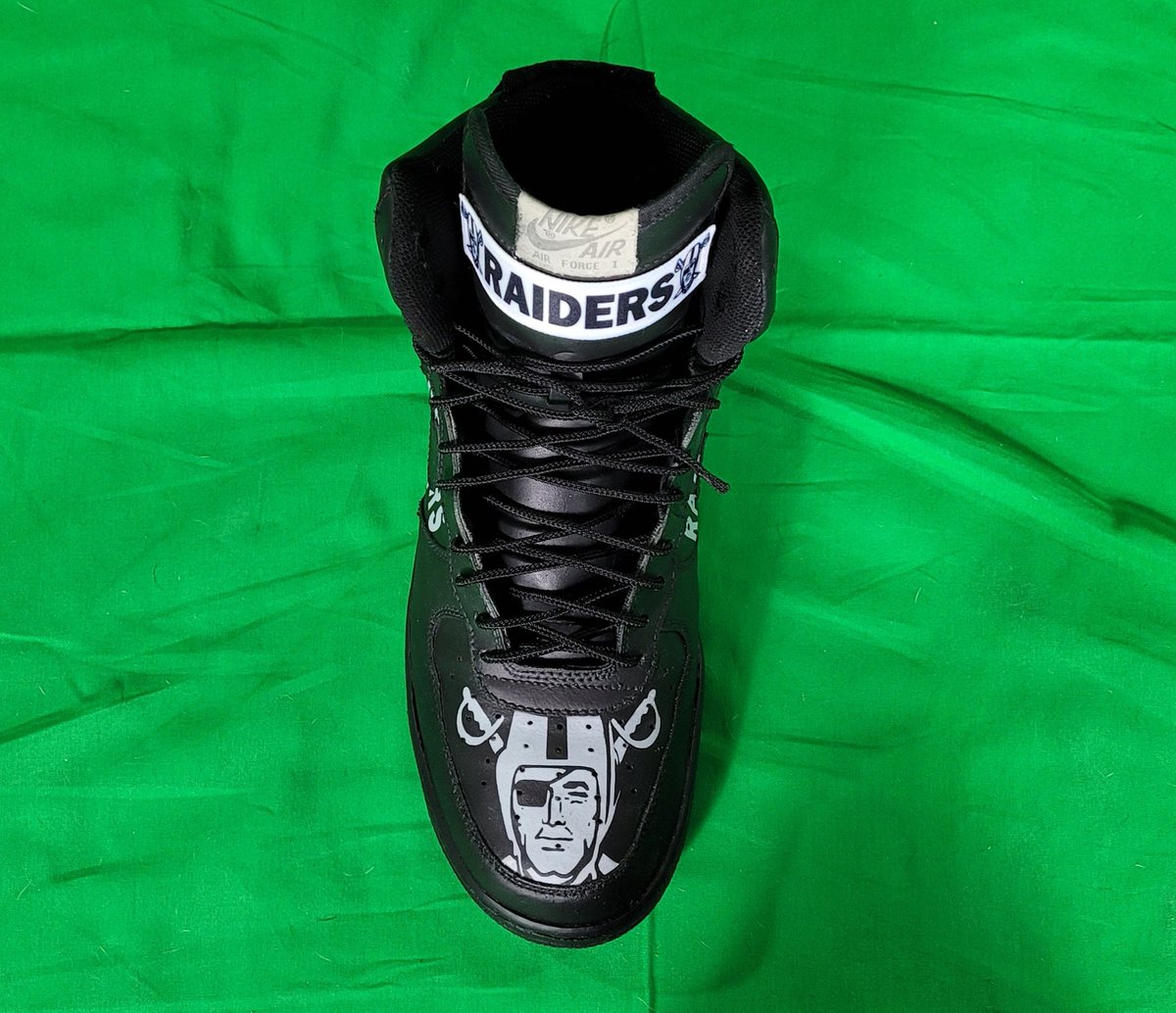 DentityTees's tweet photo. Raiders custom kicks #RaiderNation #Raiders #AF1 #airforces #airforce1 #FYP #FolloMe https://t.co/uXOJ2wxzRt