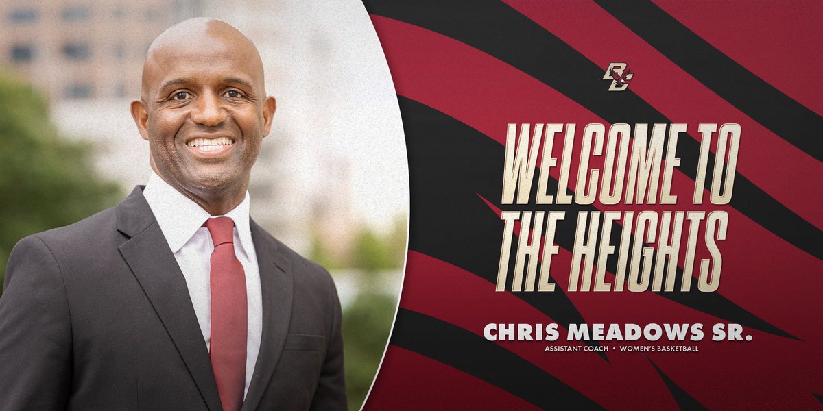 Boston College Womenโs Basketball (@bc_wbb) on Twitter photo Let's welcome new assistant coach, <a href="/CoChrisD1/">Chris Meadows ๐</a>, to the Heights!
"He makes a lasting positive impression on everyone he meets." - Coach Mac
โก๏ธ bit.ly/3O8nwHs
#TogetherAsOne | #ForBoston๐ฆ
Let's welcome new assistant coach, <a href="/CoChrisD1/">Chris Meadows ๐</a>, to the Heights!
"He makes a lasting positive impression on everyone he meets." - Coach Mac
โก๏ธ bit.ly/3O8nwHs
#TogetherAsOne | #ForBoston๐ฆ