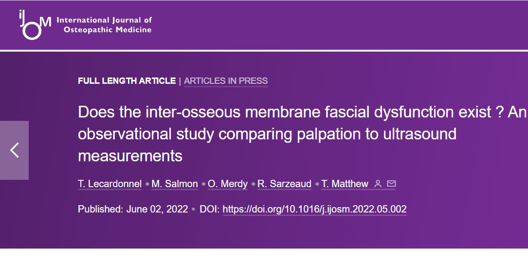 👏Félicitations à Thomas LECARDONNEL, Thomas MATTHEW, Olivier MERDY, Robert SARZEAUD et Maxime SALMON pour ce nouvel article publié dans l'#IJOM (International Journal of Osteopathic Medicine). 👇 journalofosteopathicmedicine.com/article/S1746-…