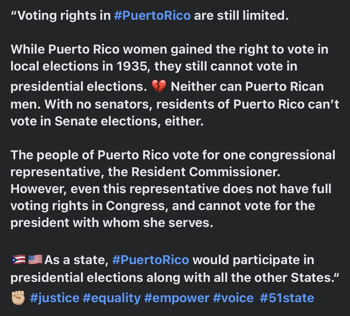 It’s time - puertoricoreport.com/when-did-puert… 🇵🇷✊🏼🇺🇸 archives.gov/milestone-docu… #decolonizethisplace #justice #equality #vote #voice