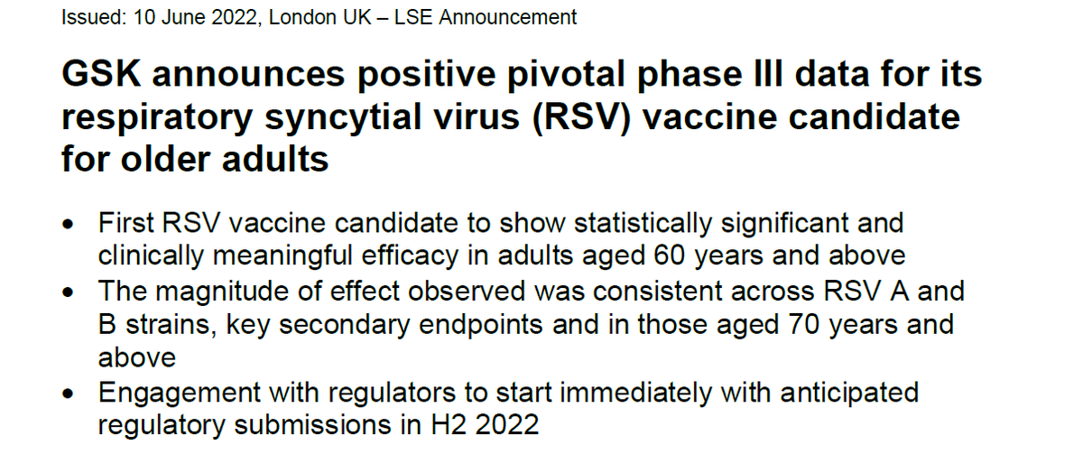 Jason McLellan (@mclellan_lab) on Twitter photo Received an email from Rino Rappuoli this morning informing me, <a href="/BarneyGrahamMD/">Barney Graham, MD, PhD</a> and Peter Kwong of the positive phase III data for the RSV prefusion F vaccine results in older adults. It's been almost 10 years since we designed the first prefusion RSV F antigen, DS-Cav1. Amazing! Received an email from Rino Rappuoli this morning informing me, <a href="/BarneyGrahamMD/">Barney Graham, MD, PhD</a> and Peter Kwong of the positive phase III data for the RSV prefusion F vaccine results in older adults. It's been almost 10 years since we designed the first prefusion RSV F antigen, DS-Cav1. Amazing!