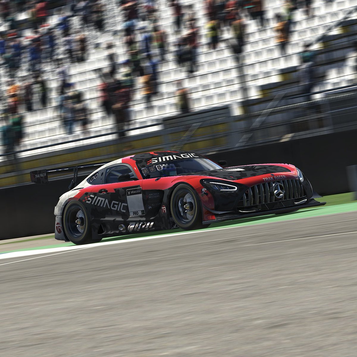 ArcherBrothers's tweet photo. Absolutely loving the new Mercedes AMG GT3 EVO in @iRacing , it looks good and drives great 😍 What do you guys think? #SIMAGIC #TrakRacer #SkullSimGear https://t.co/8YoTH1vKLx
