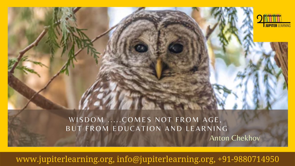 JupiterLearning's tweet photo. Wisdom .... Comes not from Age, but from Education and Learning - Anton Chekhov

#learning #learninganddevelopment #jupiterlearning https://t.co/0s142dzsFa