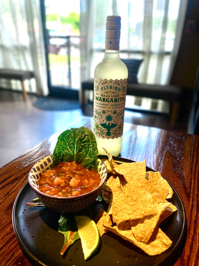 CafeSunflower's tweet photo. We have a new special gracing our menu. 

Say hello to our #vegan Ceviche! Enjoy it paired with Flybird's Baja Lime Margarita Wine Cocktail. Perfect for this summer weather.

#dairyfree #plantbased #atlvegans #atlantavegan #veganatlanta #veganatl #cafesunflower https://t.co/SyNaM4RPyZ