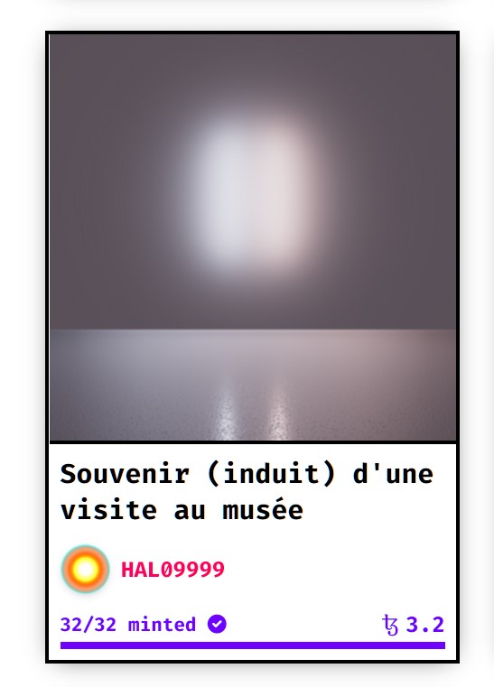 HAL09999's tweet photo. 🎉Incredible ! 

« Souvenir (induit) d'une visite au musée » 

MINT OUT in less than 24 hours !

🙏Thank you all for your appreciation and support ❤

I will share some of my favorite mints below 👇 https://t.co/shqzL4s4hx