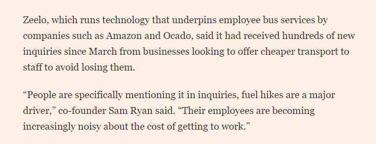 Petercampbell1's tweet image. One company, @GoZeelo, runs tech for employee bus services.

It has received *hundreds* of requests for new bus routes from companies since March so that workers don't have to drive in.

Full story:
ft.com/content/b540a3…