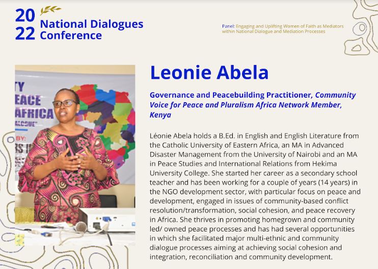 .<a href="/Sirpa_Maenpaa/">Sirpa Maenpaa</a> <a href="/AbelaLeonie3/">leonie abela</a> <a href="/Carynoyds/">Caryn Dasah #EndAnglophoneCrisis</a> @OmarWalet &amp; <a href="/BakoLantana/">Lantana Bako Abdullahi</a> will join other esteemed panelists to explore how #women faith-based mediators are navigating mediation efforts at local, national and regional levels during #NDC22!