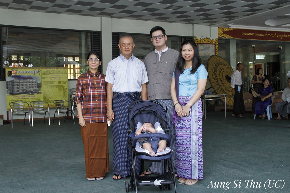 poppymcp's tweet photo. #Myanmar's sacked air force chief, Maung Maung Kyaw, has reappeared in public. His son, Ivan, who we reported was equipping the armed forces and anonymously trolling anti-coup protesters, is also pictured alongside the son of junta leader Min Aung Hlaing. https://t.co/aR3YeYScX8 https://t.co/gN5v7Vii9M