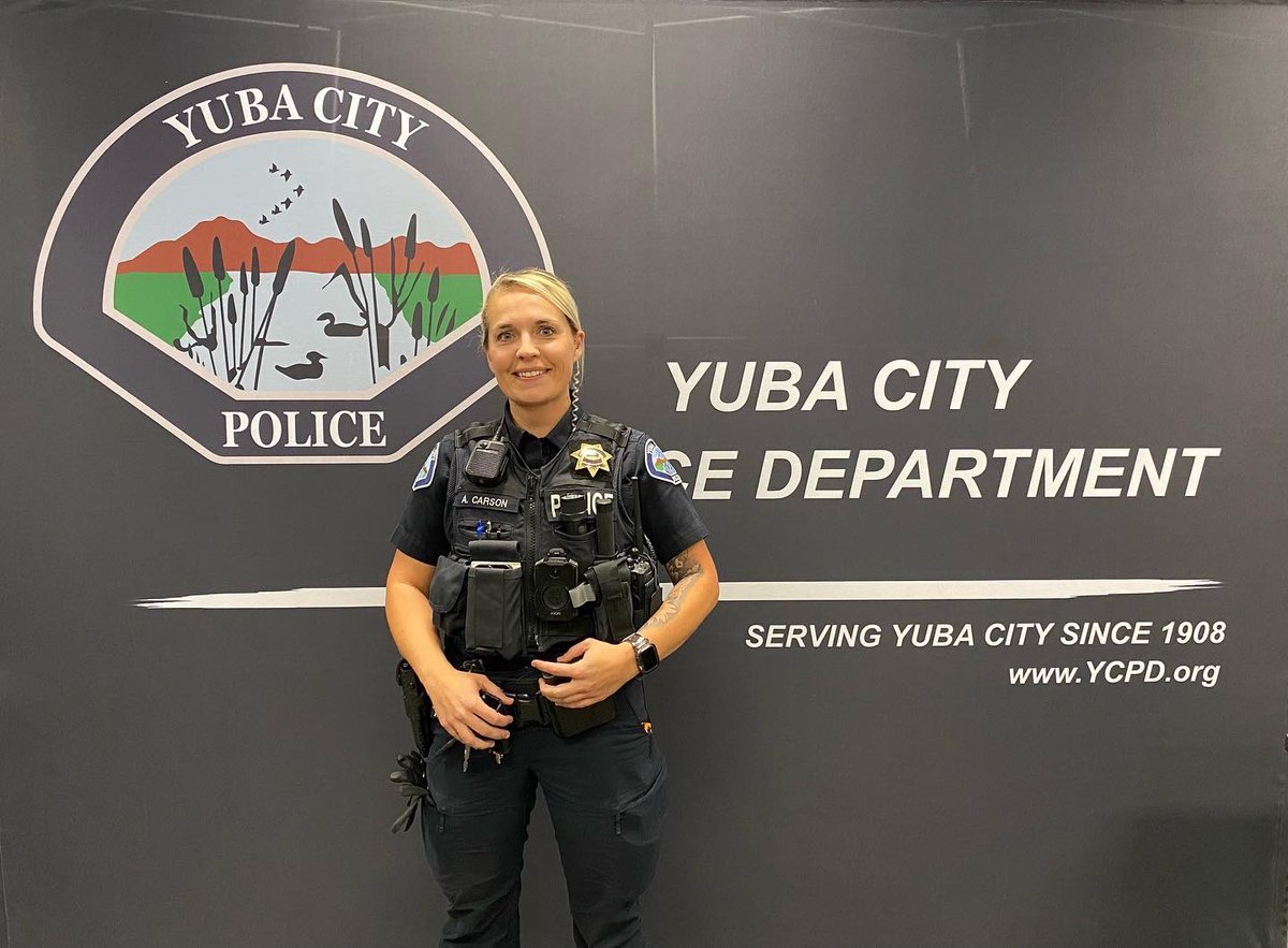 YubaCityPD's tweet photo. Congratulations to Officer Ashley Carson who passed field training. If you see her out in the community, feel free to congratulate her on her recent accomplishment! #ycpd #4137 https://t.co/vDROHTCcVz