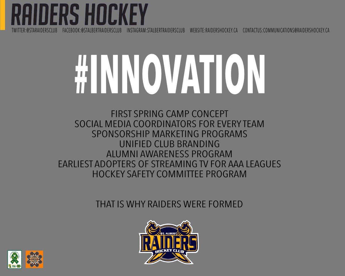 staraidersclub's tweet photo. Please support the St. Albert Raiders Hockey Club at the SAMHA AGM June 12th. Have your voice heard. Make sure the path forward includes #INNOVATION and a focus on making the program attractive for families. https://t.co/54EOqqdA96