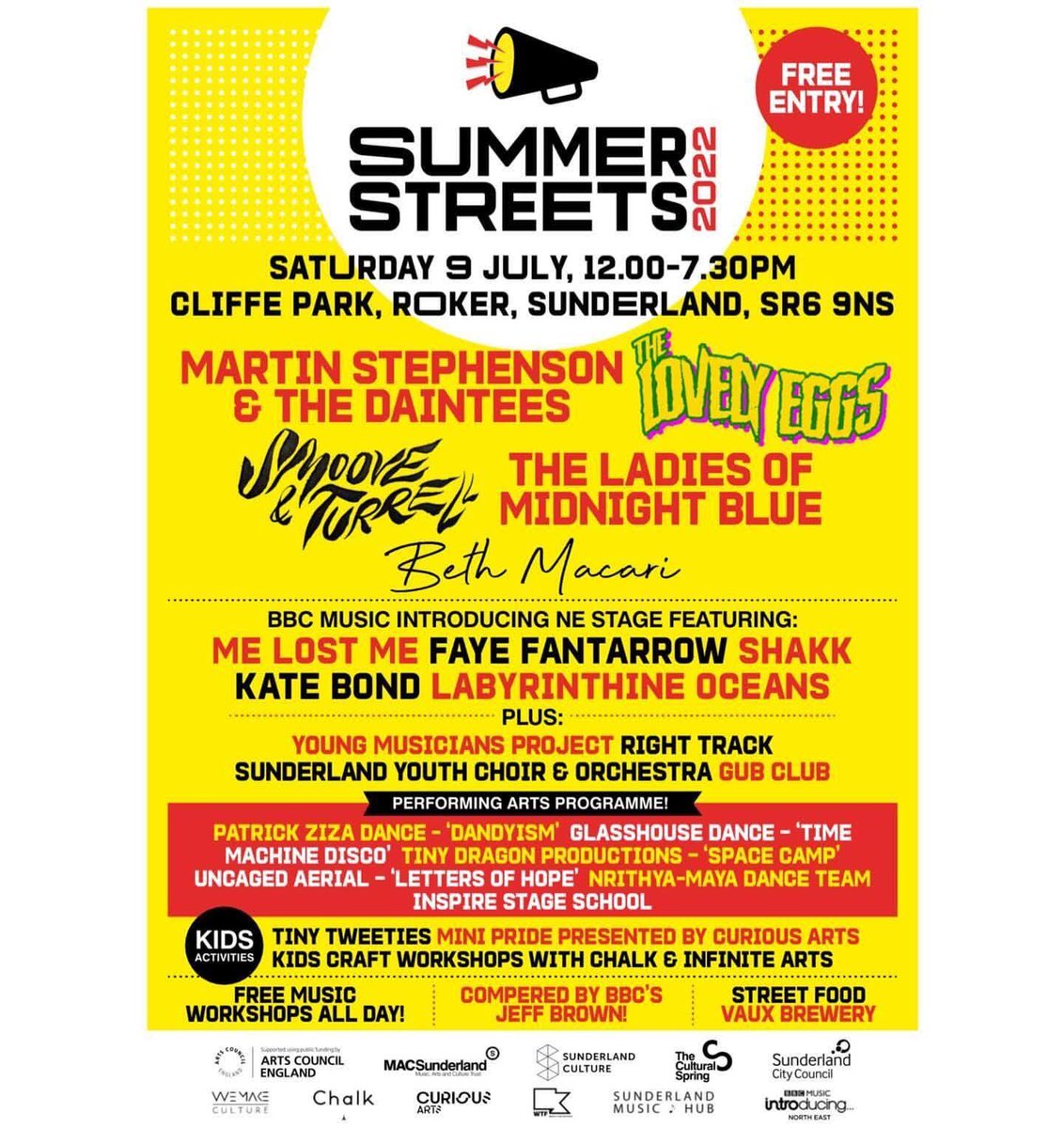 Our festival amigos <a href="/summerstreets_/">Summer Streets</a> are also back this summer - on Saturday 9th July in Sunderland - and what a line-up - diverse music and culture 🔥

Summer Streets are also part of the emerging <a href="/WTFestivals/">Wear and Tyne Festivals</a> network 🙌🏼