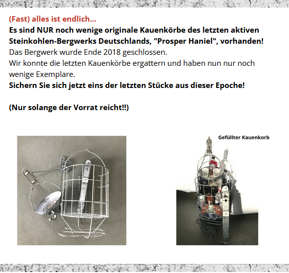 Hömma, Dein Stück Geschichte.
Original Kauenkorb "Prosper-Haniel"!
Kuckse hier;
ruhrgebietsladen.de
#ruhrgebiet #ruhrgebietsladen #ruhrpott