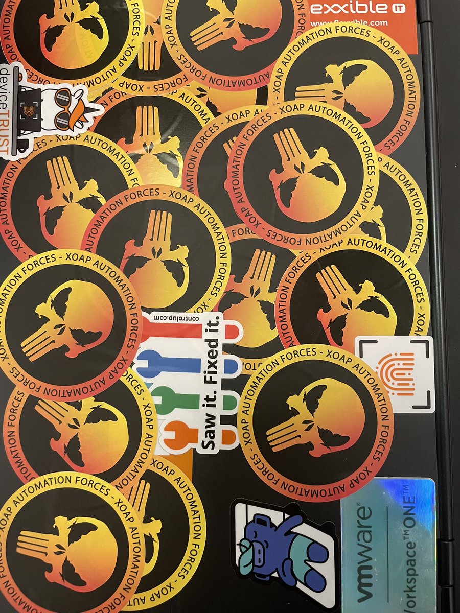 Thanks <a href="/xoap_io/">XOAP</a> <a href="/ControlUp/">ControlUp</a> <a href="/FlexxibleIT/">Flexxible</a> and the others at @e2evc for the stickers! I’ll try to get some more tomorrow #e2evc