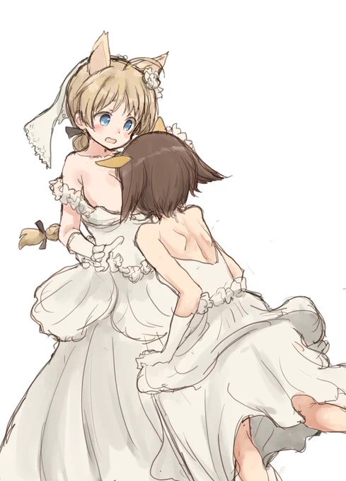 #リネット・ビショップ生誕祭2022 #s_witch
 結婚式でもLS(ラッキースケベ)を発動するリーネと宮藤芳佳のペア。 