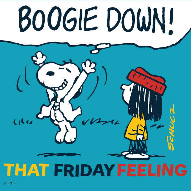 Snoopy's tweet photo. Boogie down for the weekend! #FridayFeeling https://t.co/rv28SnjCnq