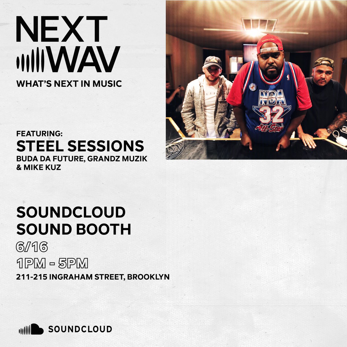 Catch us June 16th for Next Wav Brooklyn, SoundCloud’s all day event that features panels, interactive installations during the day and performances from the hottest breakout artists by night! RSVP required: linktr.ee/NextWav   #SoundCloudNextWav
<a href="/SoundCloud/">SoundCloud</a>