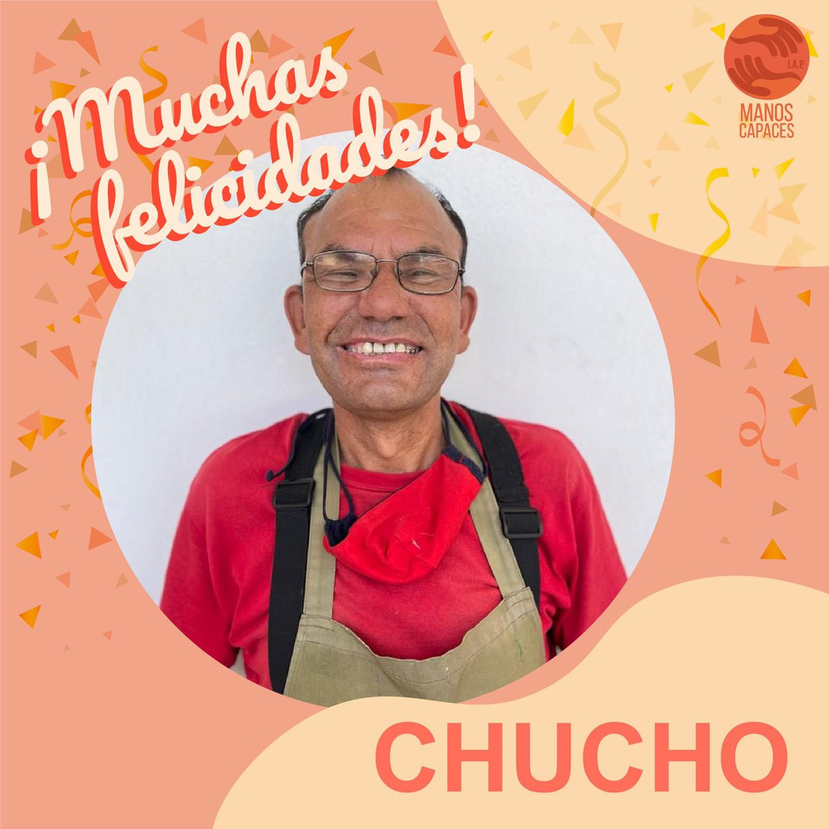 manoscapacesIAP's tweet photo. Hoy se celebra el cumpleaños de Chucho🎉
Chucho, Manos Capaces te desea de todo corazón que este nuevo año que vas a recibir hoy esté tan lleno de felicidad y alegría. 
¡Feliz cumpleaños, disfruta mucho! 🎂🥳 https://t.co/6Cv1d24mL9