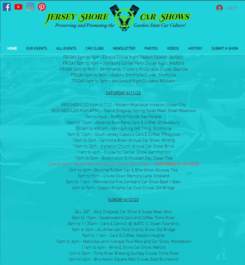 Jersey Shore Car Shows tweet media