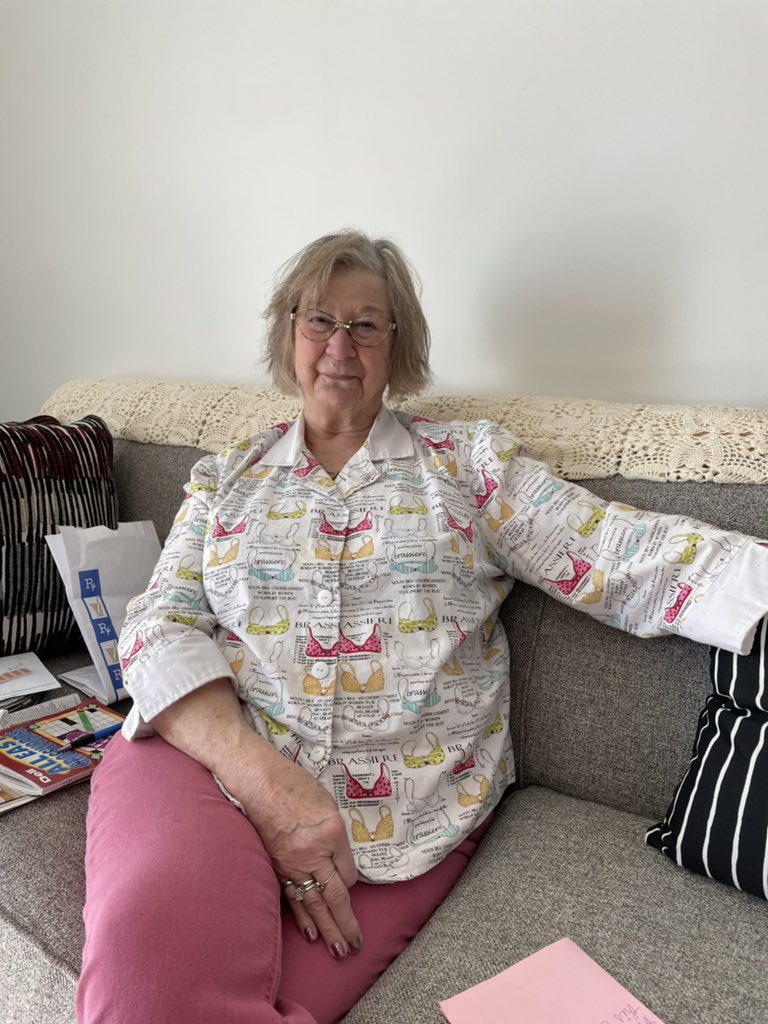 WoodstoneSL's tweet photo. Everyone meet Pat! 

She is so incredibly talented and is always working on her sewing projects! 🧵 🪡 She learned how to sew at the early age of 8! She has made purses, quilts, shirts, pants, and really whatever she wants! She was also known for being able to fix everything! https://t.co/I7FGLBHRmK
