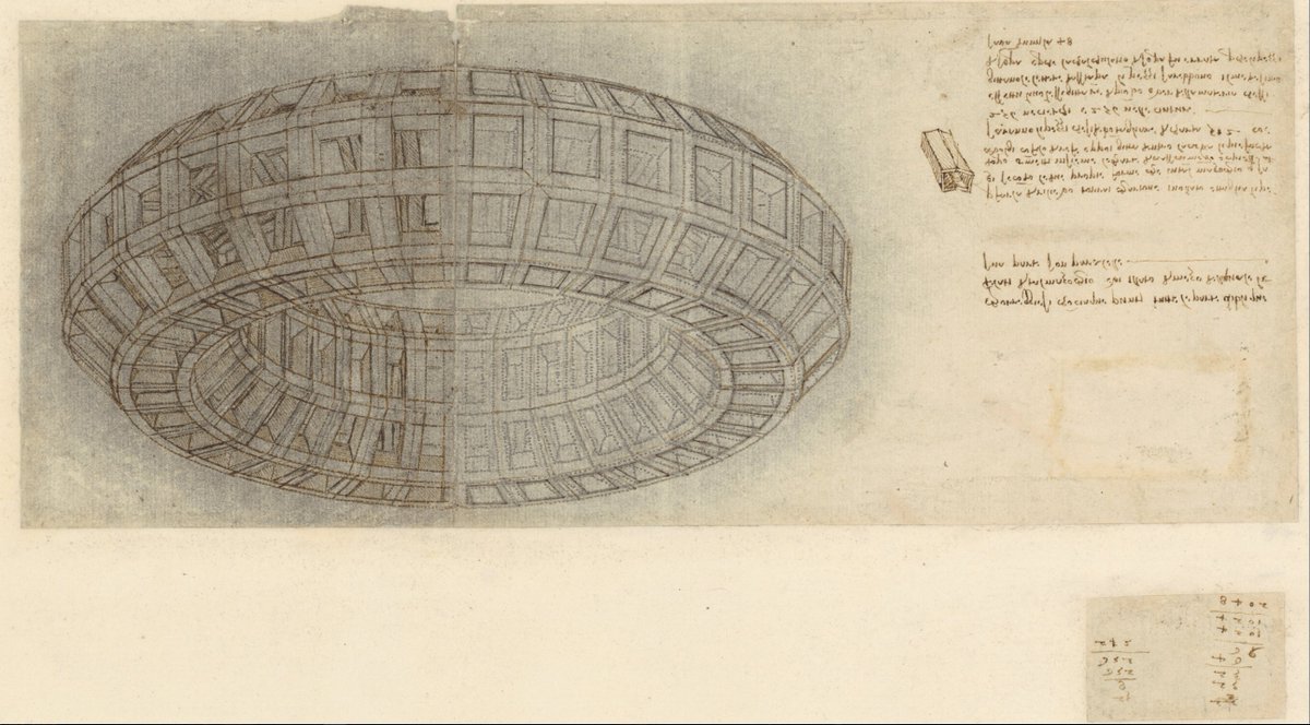 TheVisixyz's tweet photo. Drawing of a mazzocchio with related calculations in the famous Codex Atlanticus by Leonardo 

💎 From Veneranda Biblioteca Ambrosiana collection https://t.co/44z47wO7fg