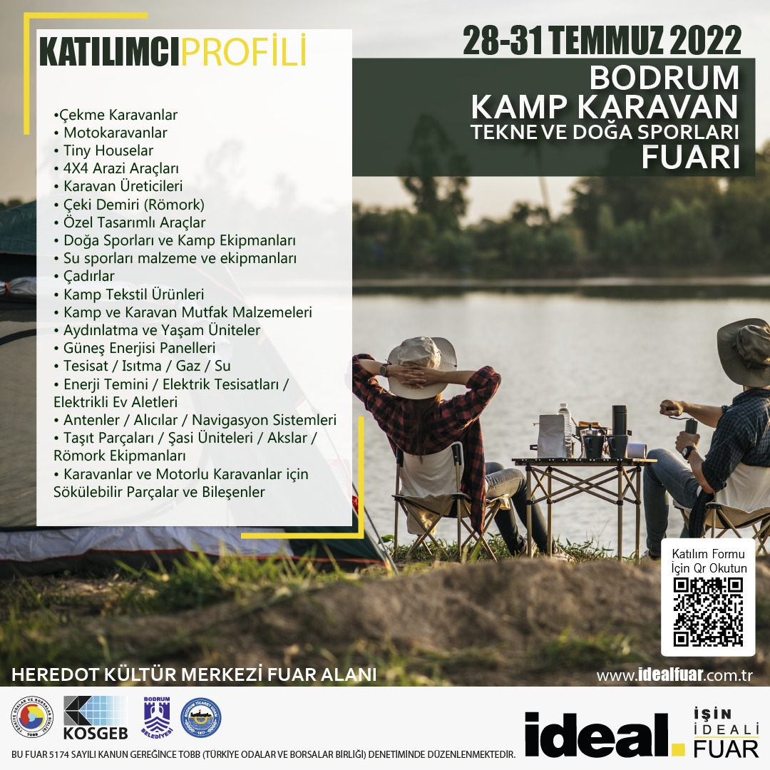 idealfuar's tweet photo. Bodrum Kamp Karavan Tekne ve Doğa Sporları Fuarı 28-31 Temmuz 2022 tarihleri arasında Bodrum Herodot Kültür Merkezi Fuar ve Sergi alanında.

Ticarî Gücünü arttırmak,yeni pazar ve iş birlikleri için Bodrum Kamp Karavan Tekne ve Doğa Sporları Fuarında Sen de yerini al! https://t.co/Cd8s50UJS9