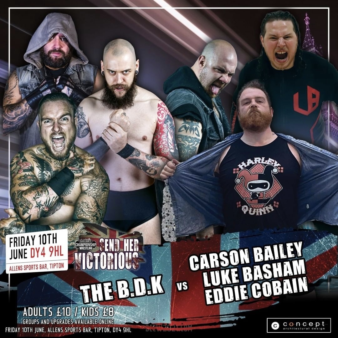 Wrestling tonight in the Dudley area <a href="/BCCW2021/">Black Country Championship Wrestling</a>. If you're around come and watch me and <a href="/MJ_Grayson/">MJ Grayson</a> and <a href="/bevanbastardson/">ʙᴇᴠᴀɴ - '𝔗𝔥𝔢 𝔅𝔞𝔰𝔱𝔞𝔯𝔡 𝔖𝔬𝔫'</a> cause some CTE