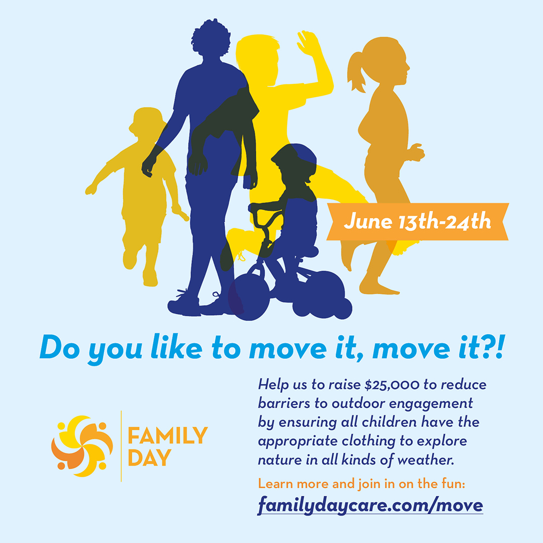FamilyDayGTA's tweet image. Get out and MOVE for Family Day begins this Monday!  Find out more at FamilyDayCare.com/move