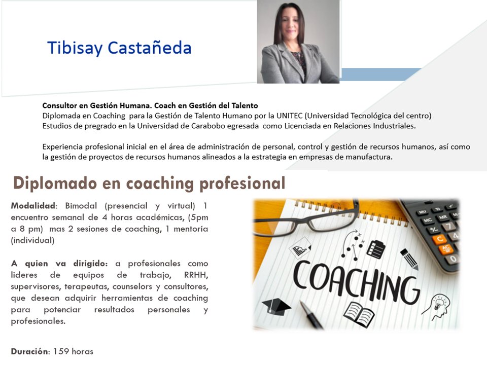 talentounitec's tweet photo. ¿Te interesa tu formación profesional?
El Diplomado en Coaching Profesional es para ti, dirigido a profesionales de todas las áreas de conocimiento, basado en coaching ontológico y sistémico con enfoque práctico y diseñado para grupos pequeños para atención personalizada. https://t.co/LfghW0rDhN