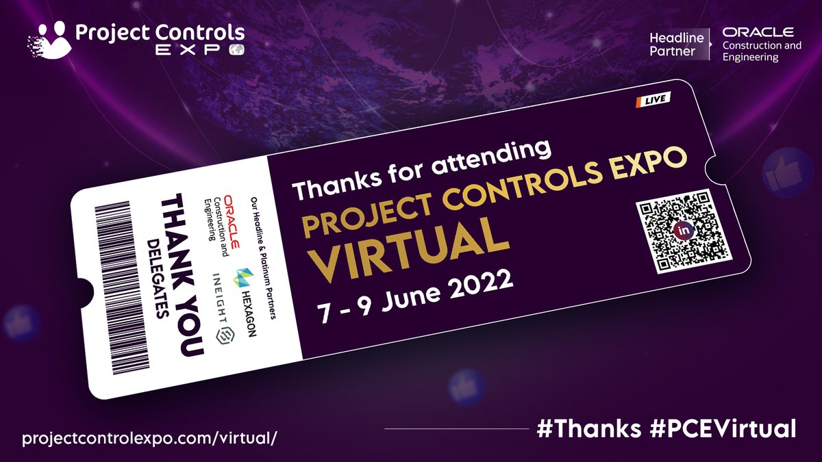 We would like to thank all of our delegates for participating and contributing to the success of the 3rd edition of <a href="/PCE_Virtual/">Project Controls Expo Virtual</a>.

So that we can continue improving the delivery of our events, please share your feedback using the link previously provided in our latest newsletter.