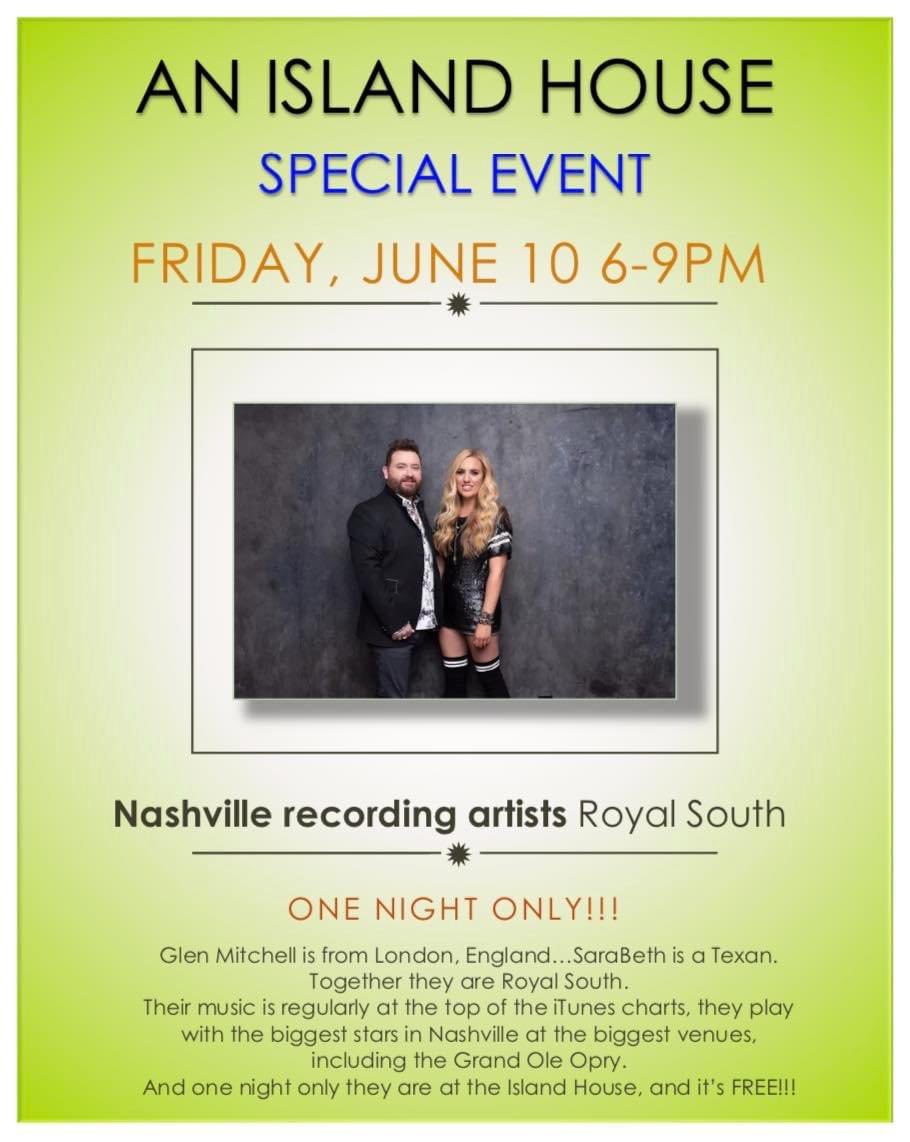 TONIGHT!   Island House, Bonita Springs, FL.  6pm til 9pm.   Gonna be a good time! <a href="/WeAreRoyalSouth/">Royal South</a> <a href="/sbswags/">SaraBeth</a>