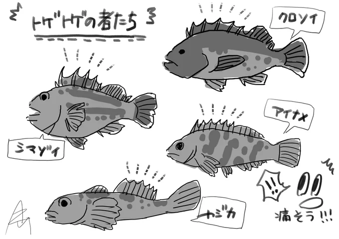 教えてもらったトゲトゲの者たち

#イラスト 