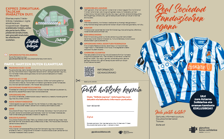 gipsolidarioa's tweet photo. #RealSociedadFundazioaEguna💙🤍⚽️
#TxokoSolidarioa:
💚@PausokaElkartea/@fasfi_   @AGDiabetes  @AshakiranOrg @Sos_Arrazakeria  

💙@GipKirolEgokitu @chernobilenlag @GENE @DYAGipuzkoa  

💛@dislegi /@tel_euskadi  @agaer_egge  @asgicer1  @AChernobil  

ℹ️👇👇
https://t.co/G62NtwrJMo https://t.co/ahFKYExvH9