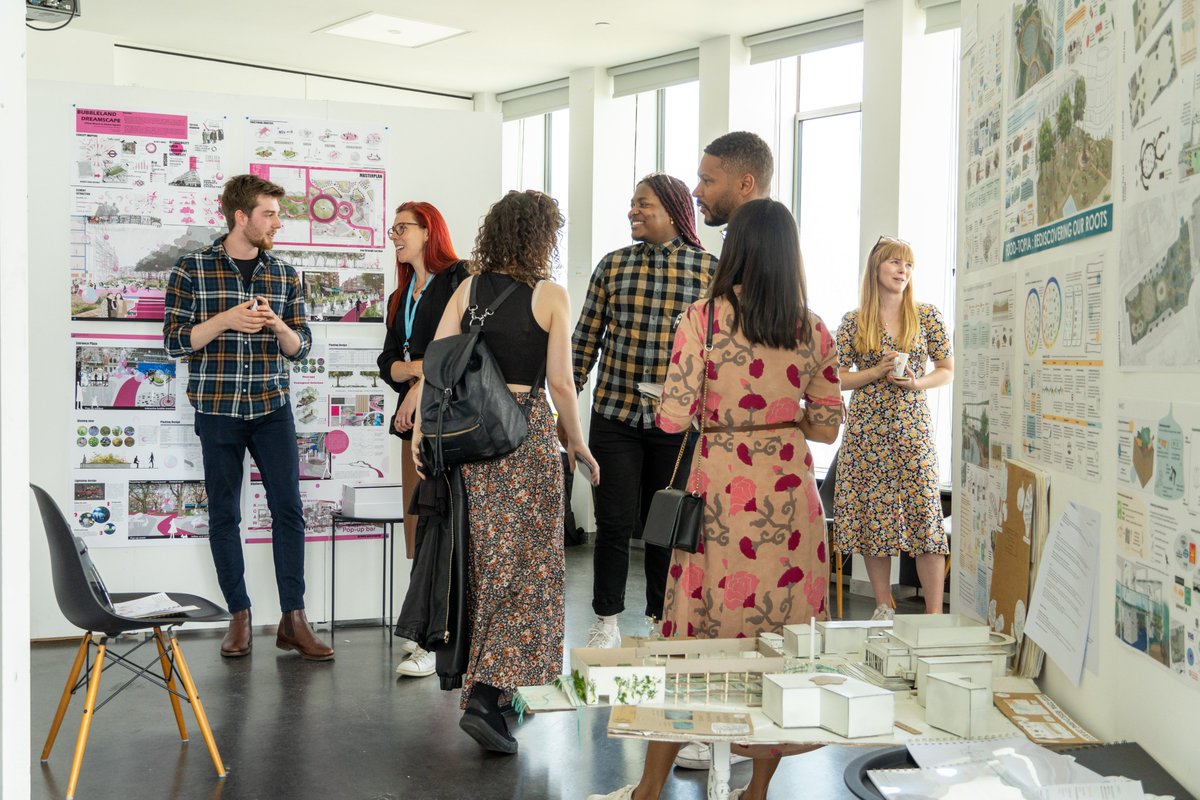 Congratulations to all our final year students exhibiting today 🥳 What a treat to have students and employers back together in the Arts Tower 💚 #ChooseLandscape