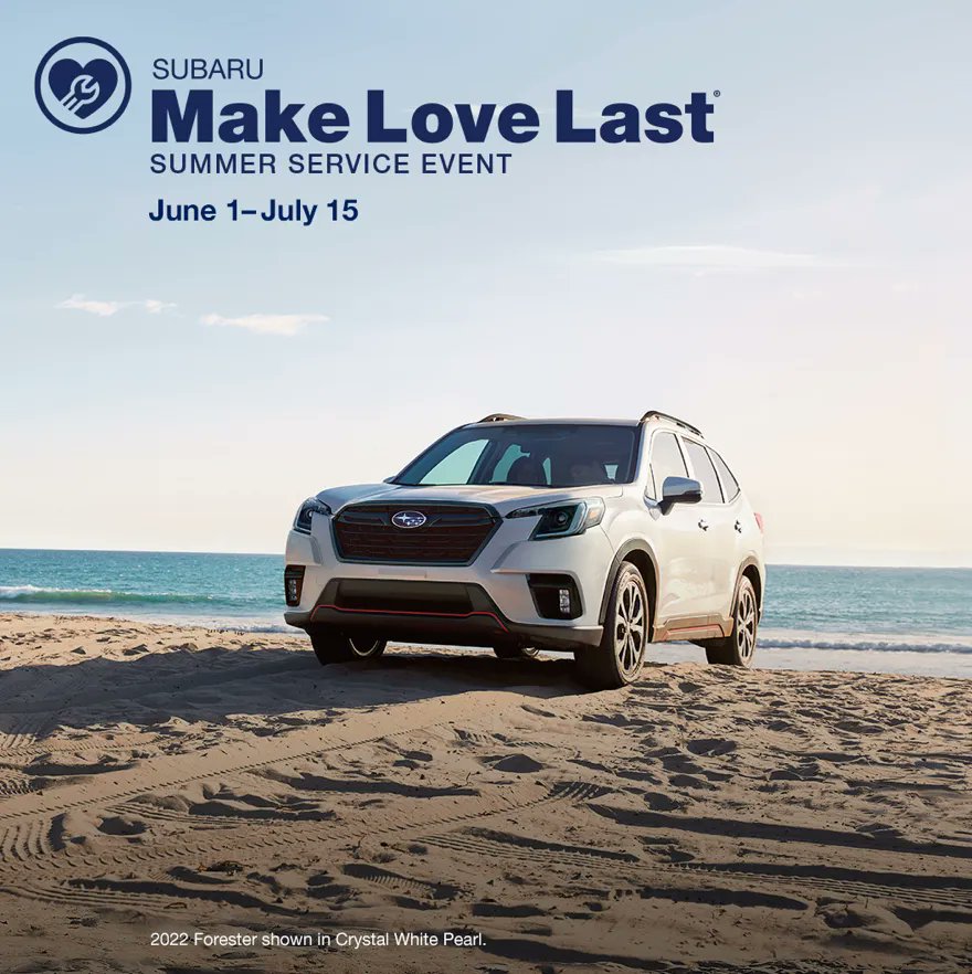 Let’s get your #Subaru ready to find the perfect spot this summer with our special savings on service! #SummerServiceEvent #MakeLoveLast