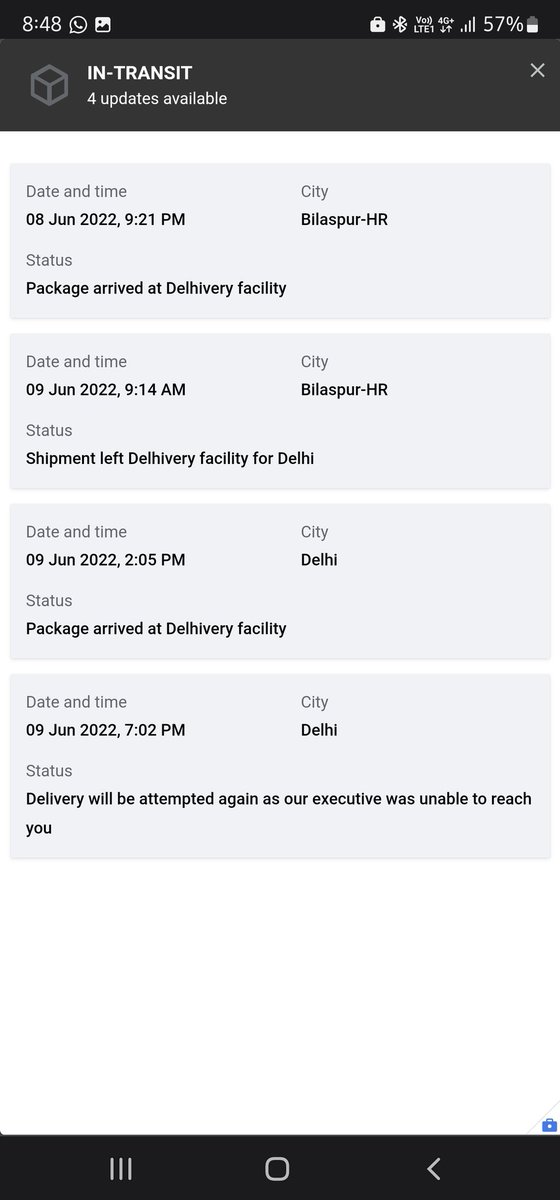 ank4890's tweet photo. @help_delhivery Tracking ID 2827712876414. Package is supposed to be delivered today. Website wrongly updated yesterday and no further updates since then. Details already shared on DM. https://t.co/D1lvz7oFHr
