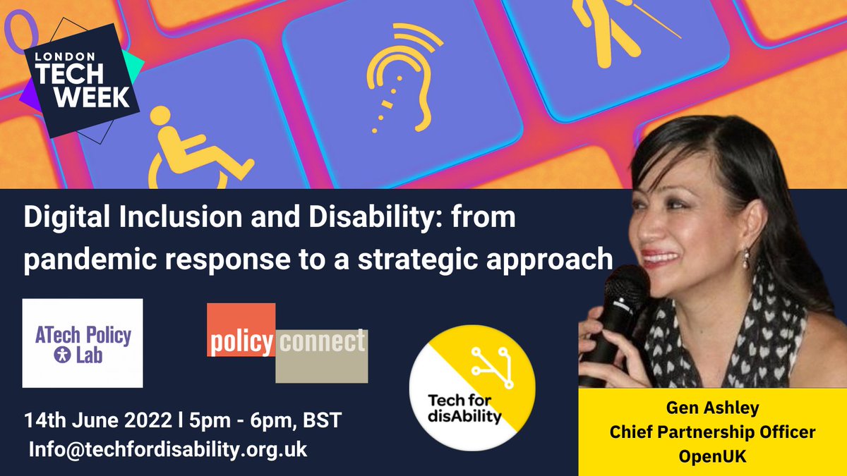 ATechPolicyLab's tweet photo. Chief Partnership Officer @coderinheels @openuk_uk will contribute to the #DigitalInclusion and #DisabledPeople roundtable at  #LTW2022 

She founded @TECHKNOWDay and is an active leader in the #Tech community in London

Join us @LDNTechWeek with @TechLondonAdv @Policy_Connect https://t.co/ByGWIzp2uS