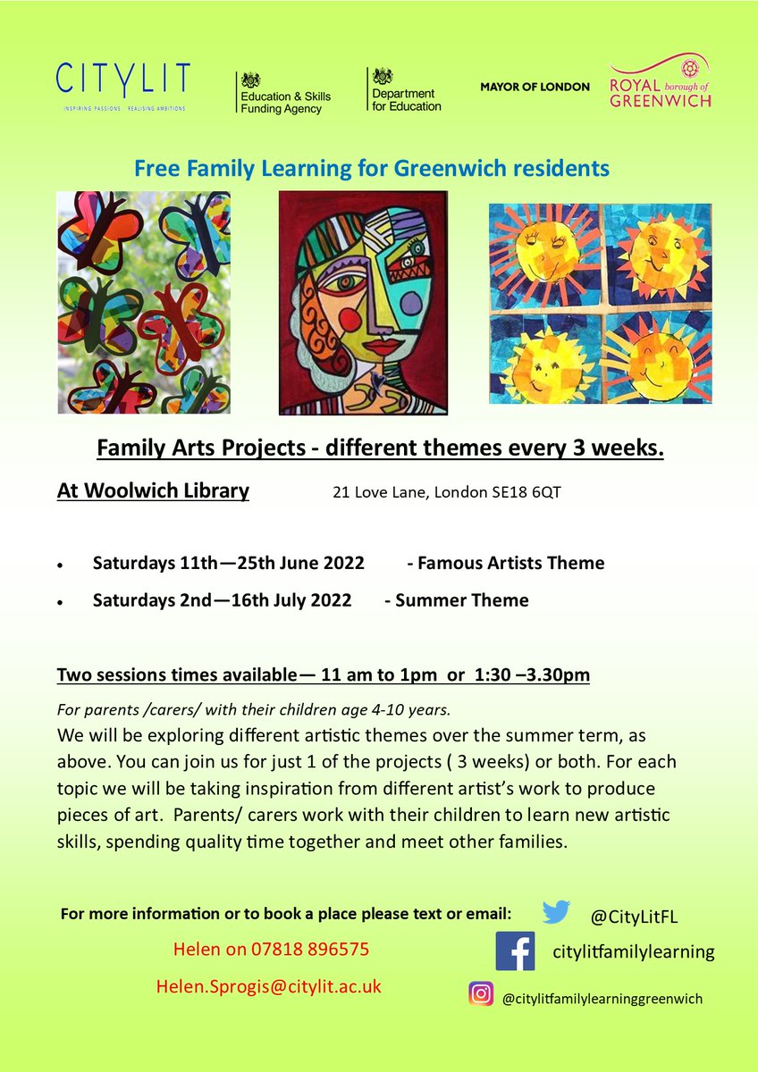 City Lit Family Learning, on line - on Zoom tweet media